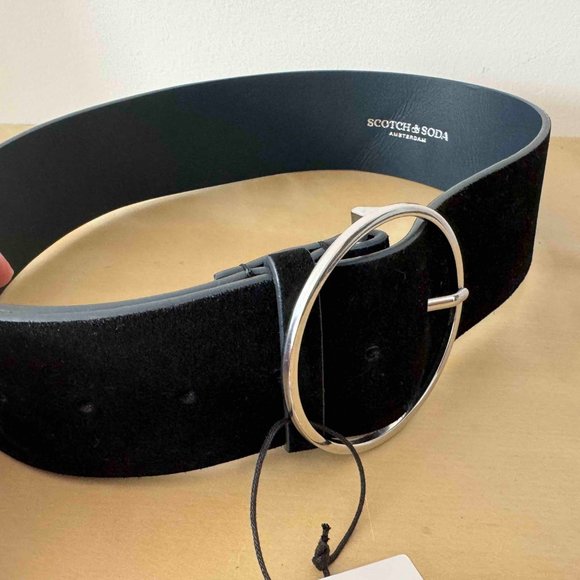 NEW Scotch & Soda Black Suede Belt - Retails for $128 - Picture 6 of 7